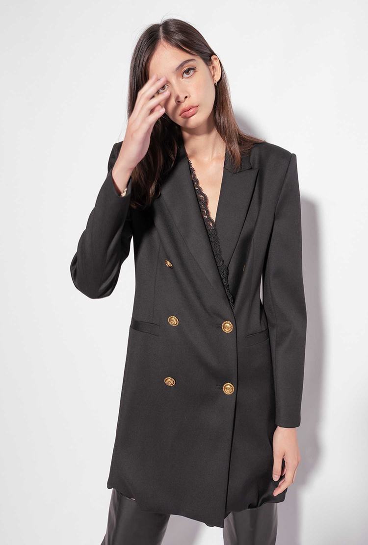 Black Women's Pinko Buttoned Blazers | Ireland-21347599