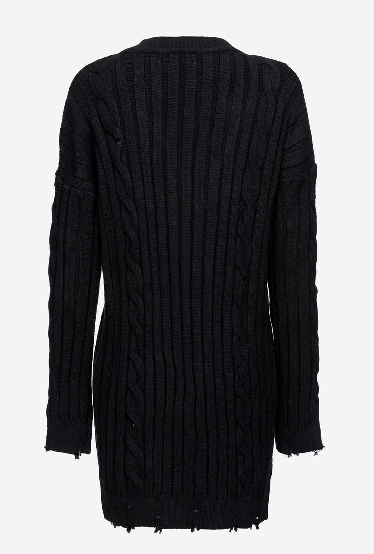 Black Women's Pinko Cable-knit Dress | Ireland-47985369