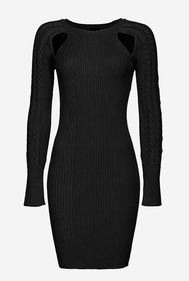 Black Women's Pinko Cable-knit Mini Dress | Ireland-38160279