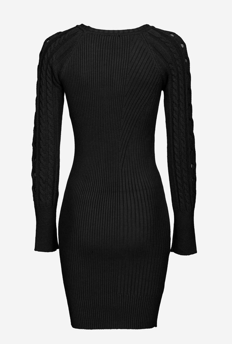 Black Women's Pinko Cable-knit Mini Dress | Ireland-38160279