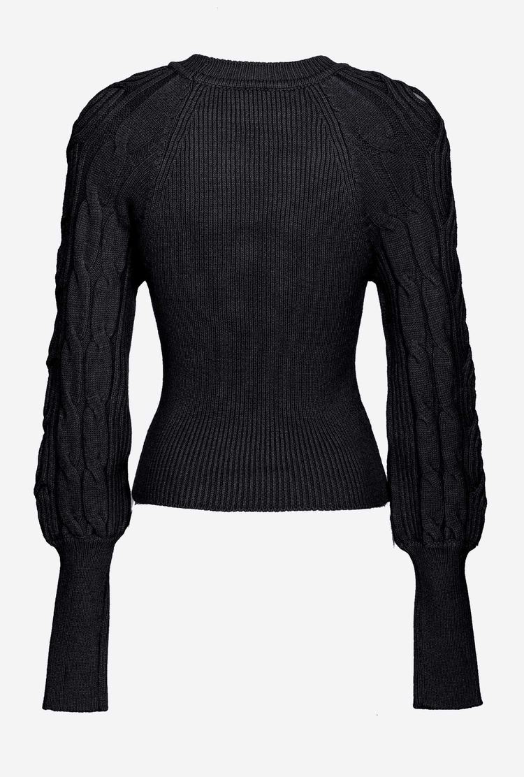 Black Women's Pinko Cable-knit Pullover | Ireland-32670489