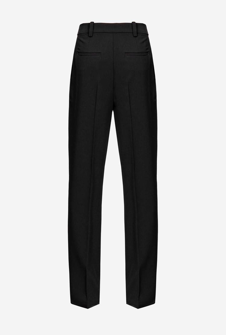 Black Women's Pinko Carrot-fit Crepe Pants | Ireland-82549379