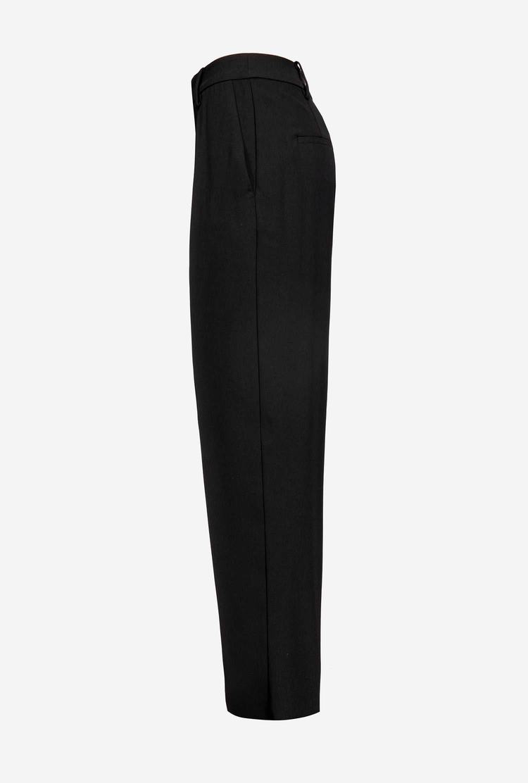 Black Women's Pinko Carrot-fit Crepe Pants | Ireland-82549379