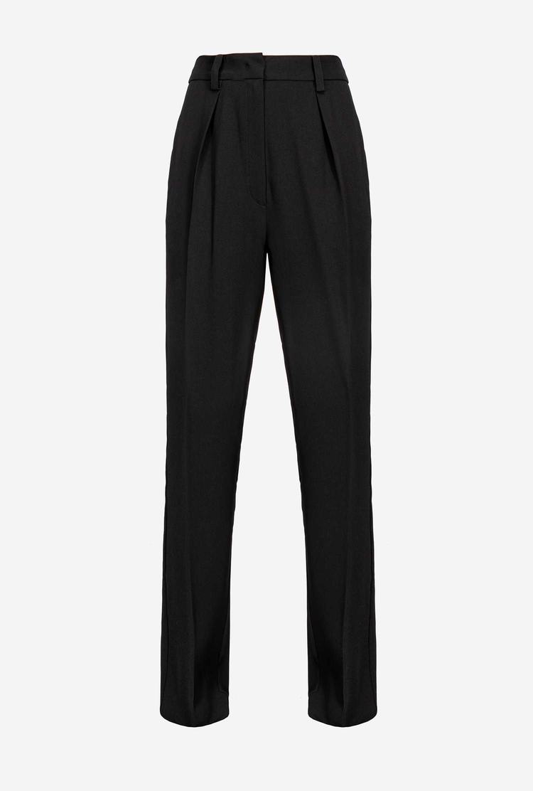 Black Women\'s Pinko Carrot-fit Crepe Pants | Ireland-82549379