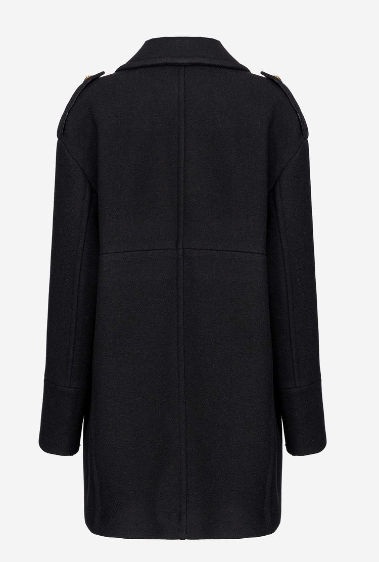 Black Women's Pinko Cloth Pea Coats | Ireland-23078159