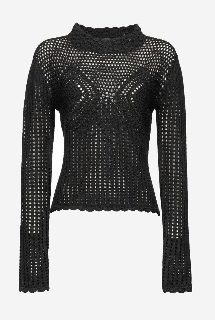 Black Women\'s Pinko Crochet Sweaters | Ireland-53480199