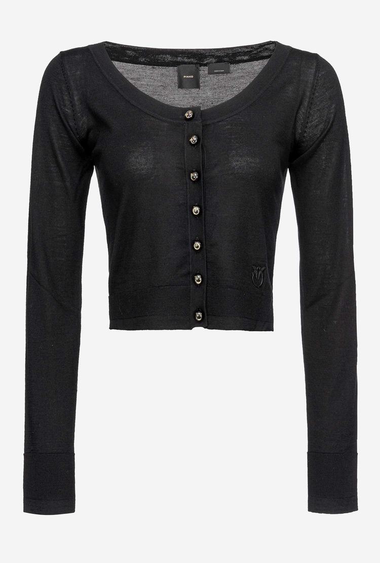 Black Women's Pinko Cropped Colour-block Cardigan | Ireland-80169549