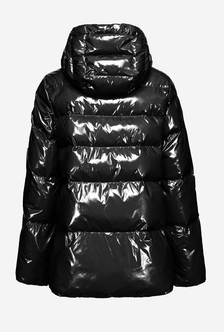 Black Women's Pinko Crystal Nylon Jackets | Ireland-26370489