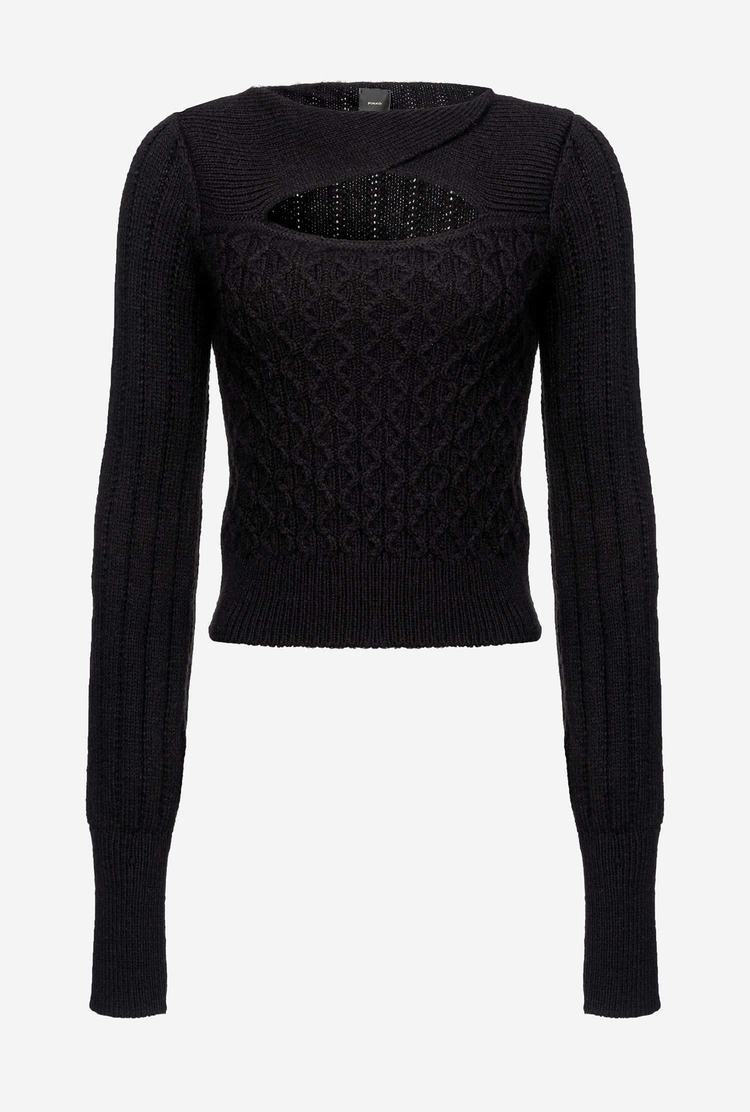 Black Women's Pinko Cut-out Detailing Pullover | Ireland-62105349