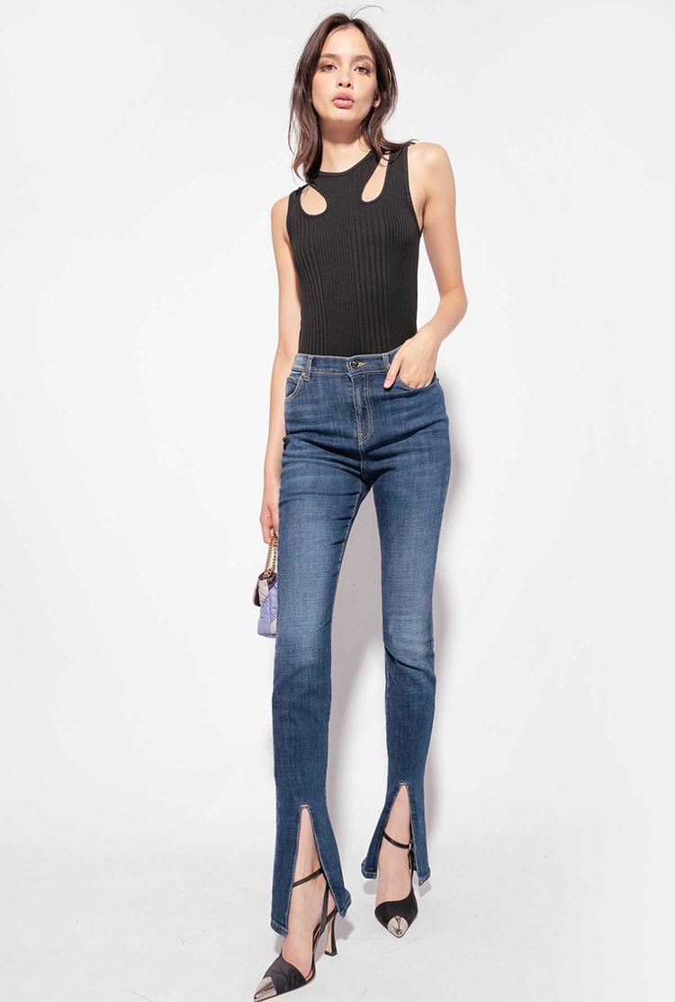 Black Women's Pinko Cut-out Tanks | Ireland-26873419