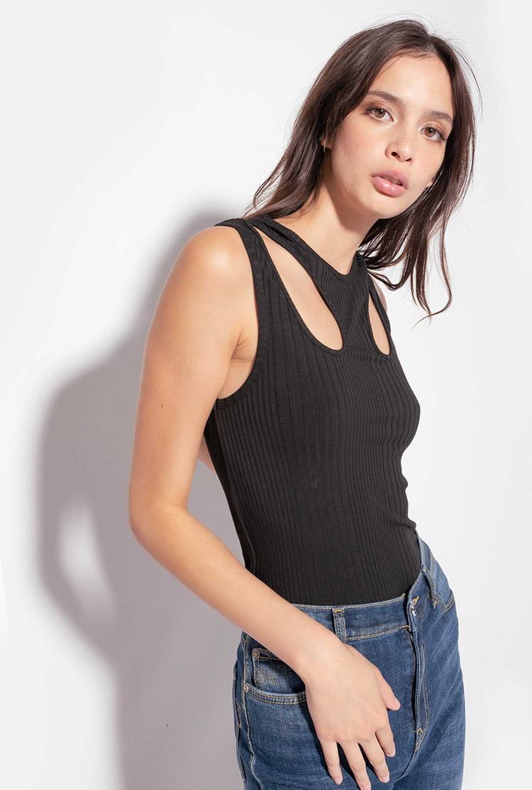 Black Women\'s Pinko Cut-out Tanks | Ireland-26873419