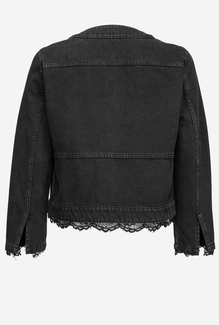 Black Women's Pinko Denim And Lace Jackets | Ireland-76814909