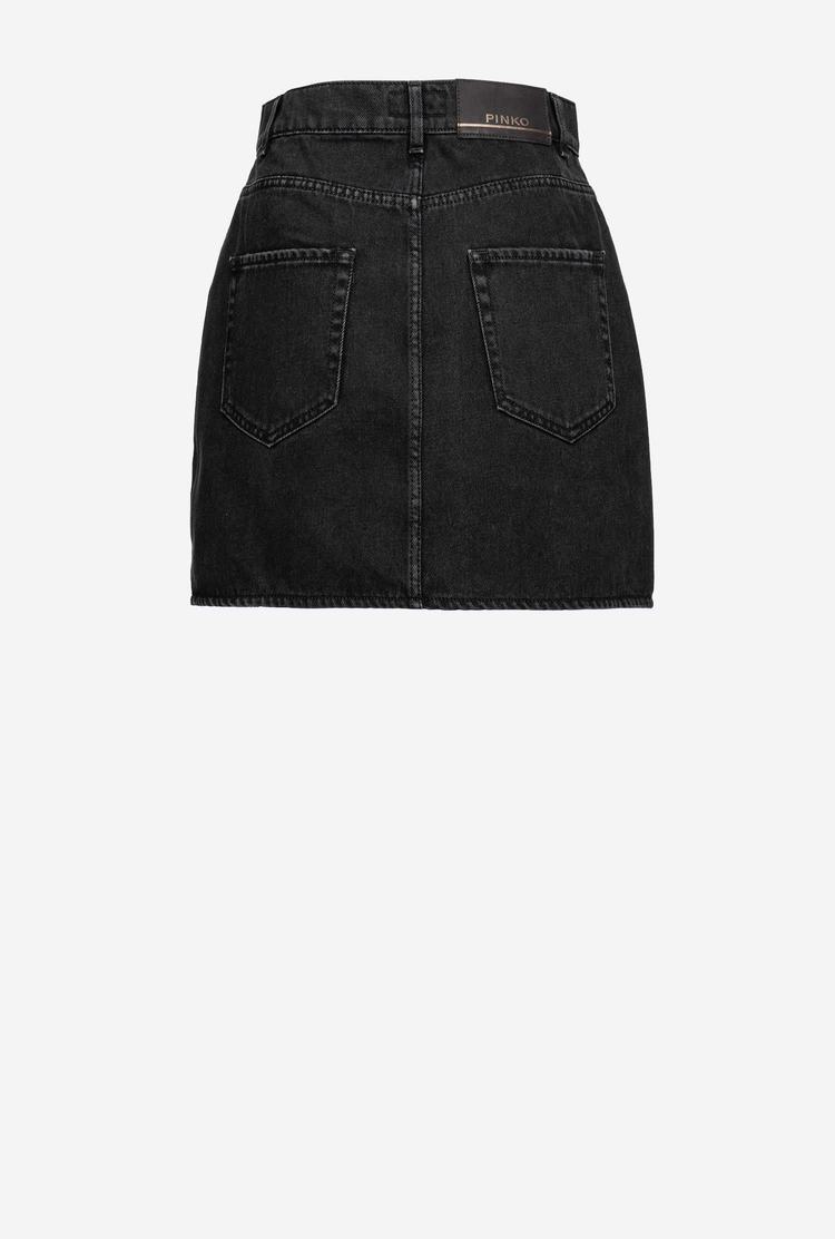 Black Women's Pinko Denim And Lace Mini Skirts | Ireland-81973509