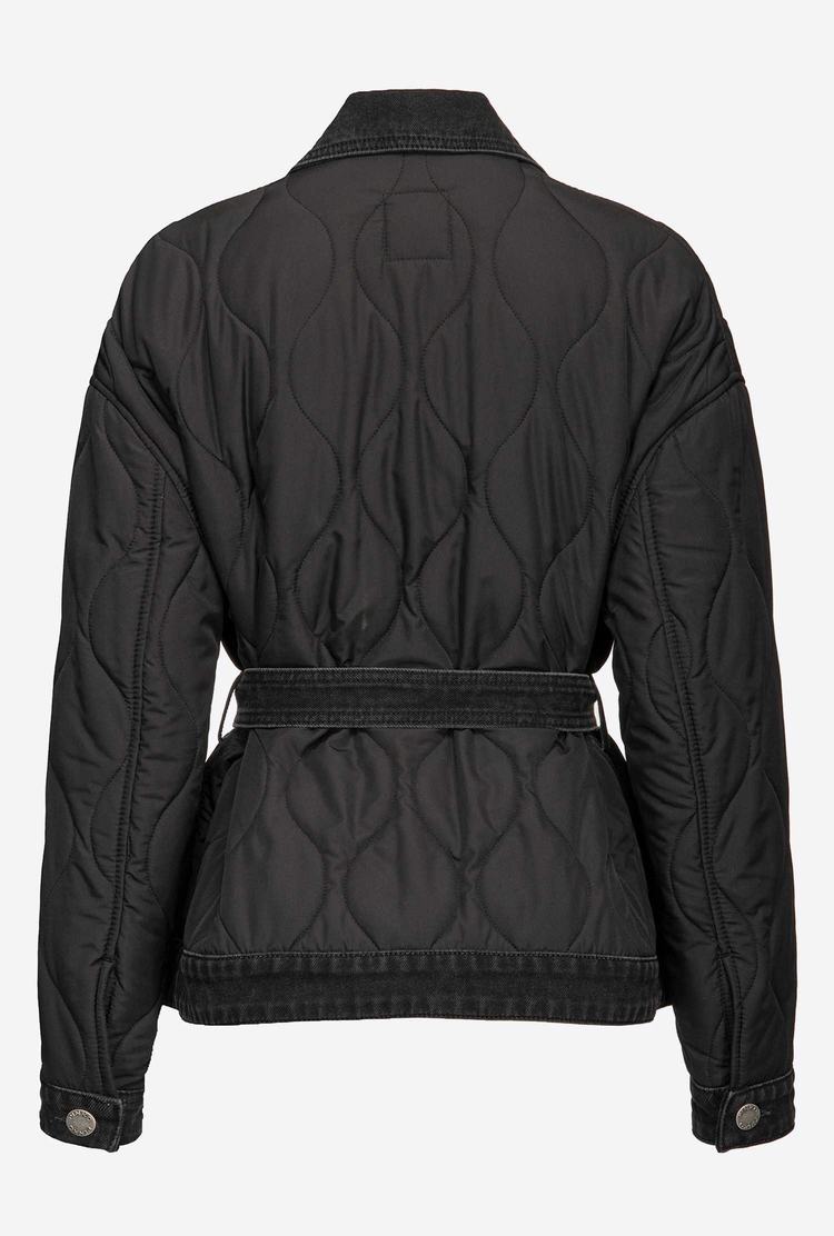 Black Women's Pinko Denim Quilted Jackets | Ireland-75963249