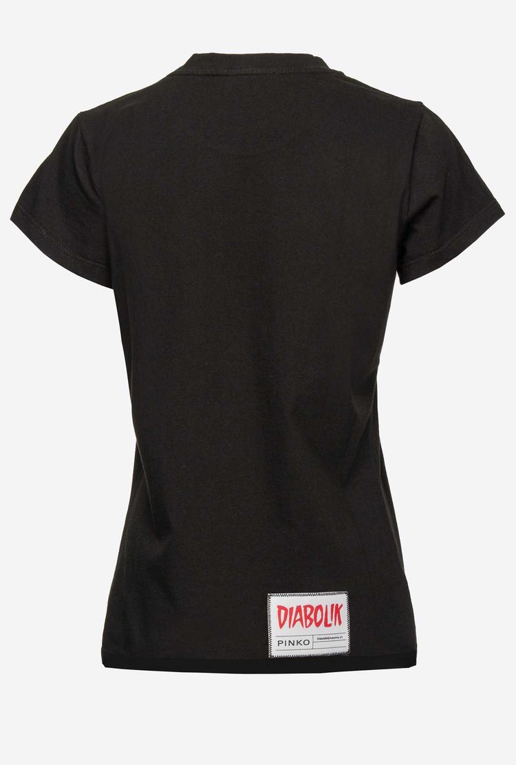 Black Women's Pinko Diabolik T Shirts | Ireland-85196079