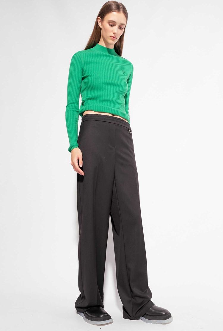 Black Women's Pinko Elastic Waist Pants | Ireland-53786099