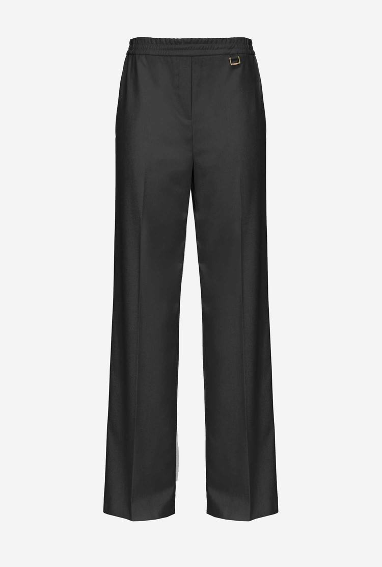 Black Women's Pinko Elastic Waist Pants | Ireland-53786099