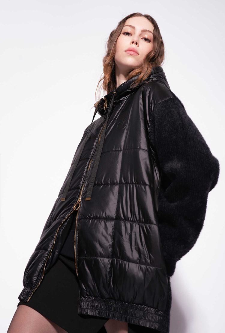 Black Women's Pinko Faux Fur Down Jackets | Ireland-83025199