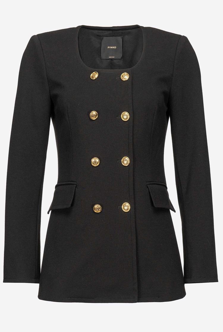 Black Women's Pinko Feminine Double-breasted Jackets | Ireland-24183709