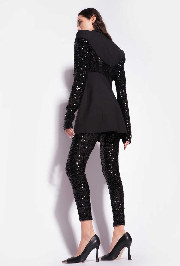 Black Women's Pinko Fitted Sequinned Blazers | Ireland-13862749