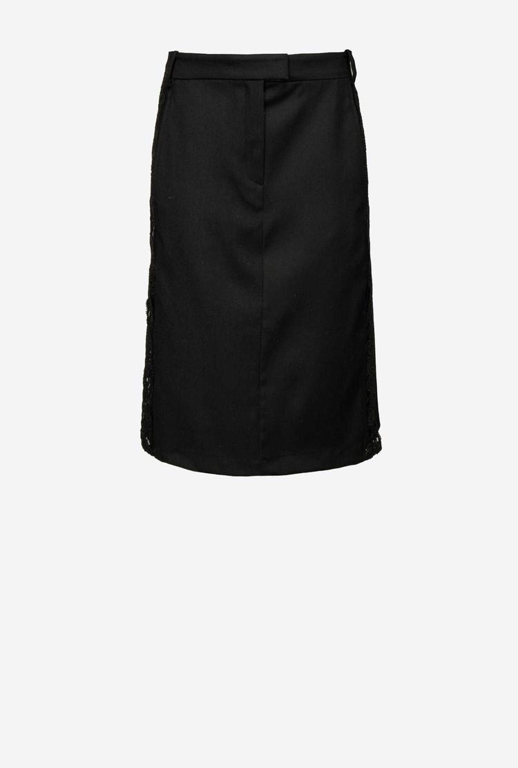 Black Women's Pinko Flannel Midi Skirts | Ireland-89471329