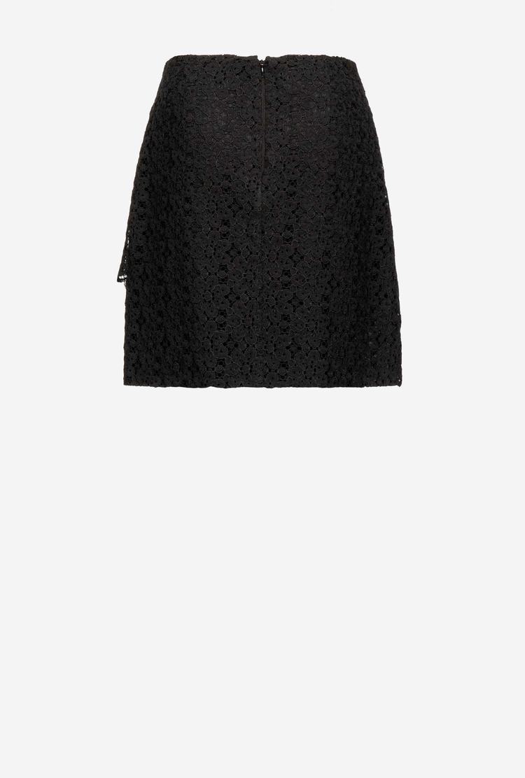 Black Women's Pinko Floral Lace Mini Skirts | Ireland-46781359