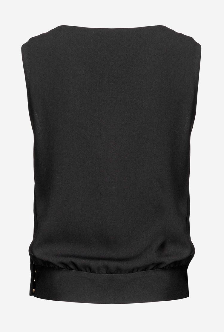 Black Women's Pinko Flowing Crepe Tanks | Ireland-05436989