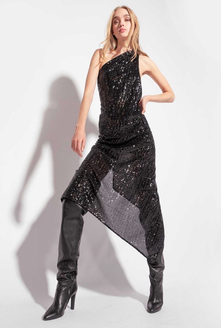 Black Women's Pinko Fully Sequinned Dress | Ireland-63859079