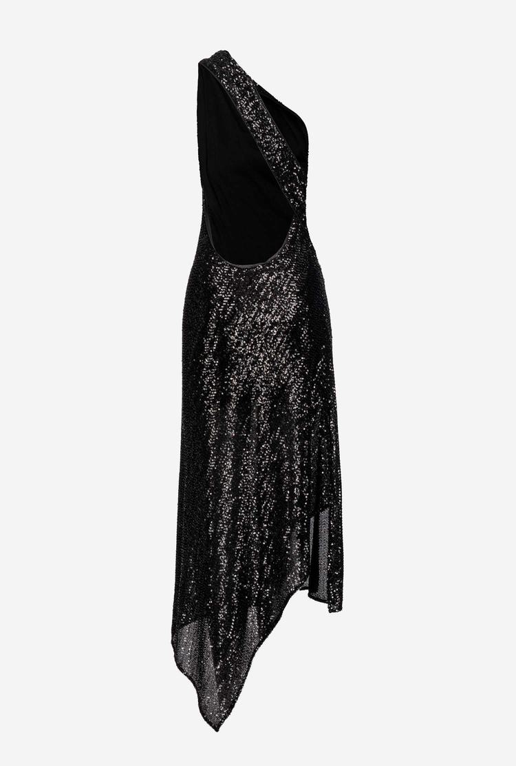 Black Women's Pinko Fully Sequinned Dress | Ireland-63859079