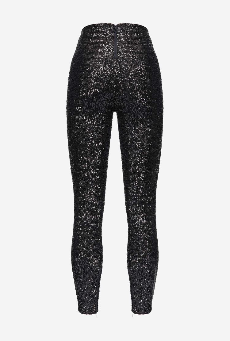 Black Women's Pinko Fully Sequinned Pants | Ireland-02918749