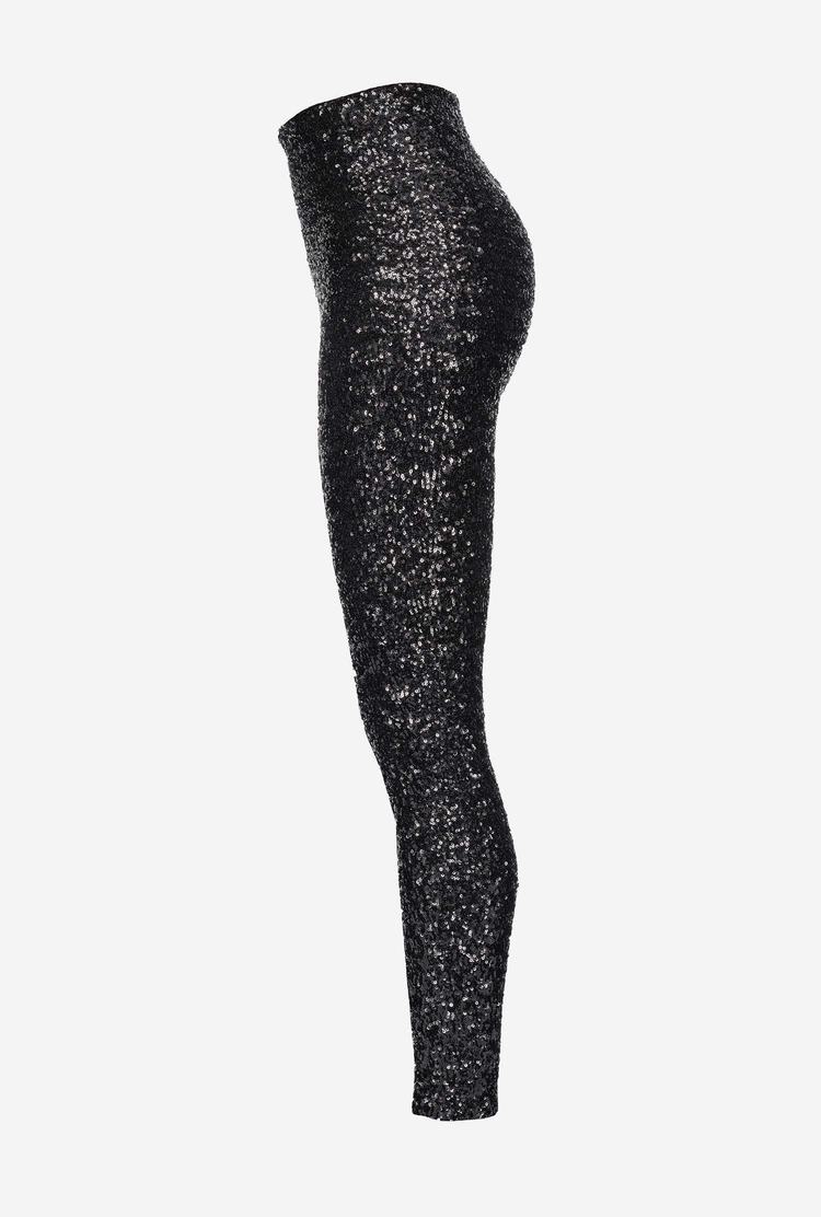 Black Women's Pinko Fully Sequinned Pants | Ireland-02918749