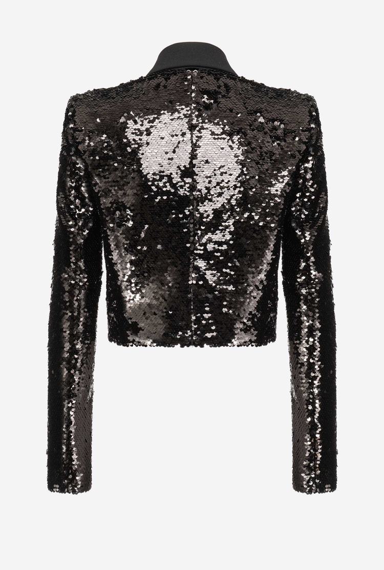 Black Women's Pinko Fully Sequinned Spencer Jackets | Ireland-64753829