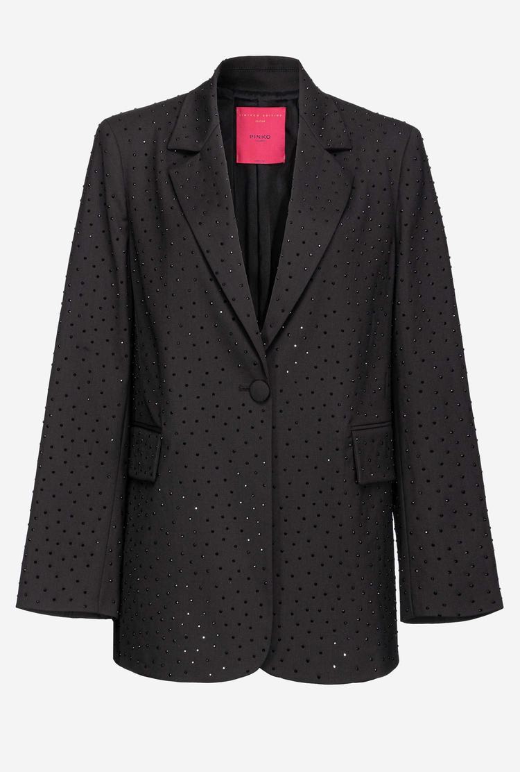 Black Women's Pinko Galleria Full-rhinestone Blazers | Ireland-62541099