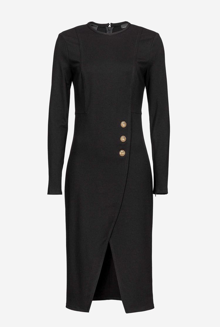 Black Women's Pinko Golden Buttons Dress | Ireland-19586329