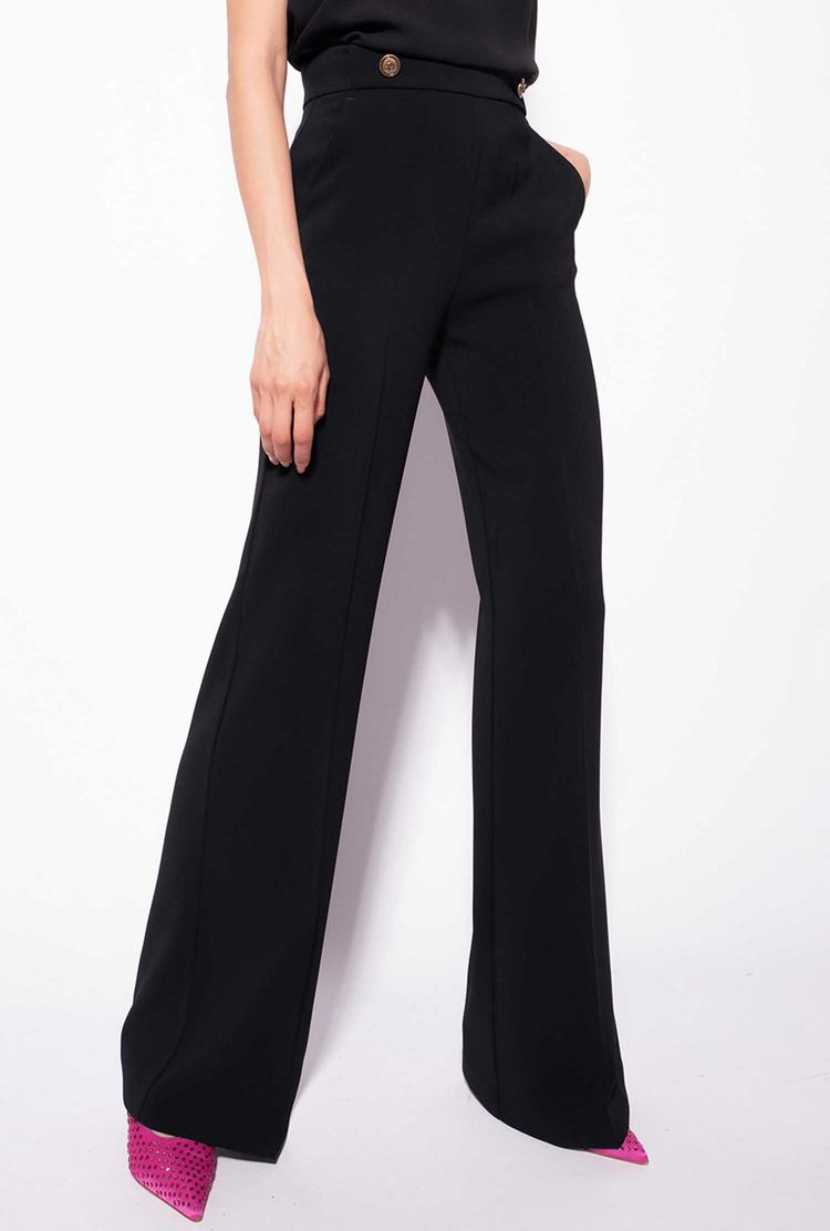 Black Women's Pinko Golden Buttons Pants | Ireland-63045289