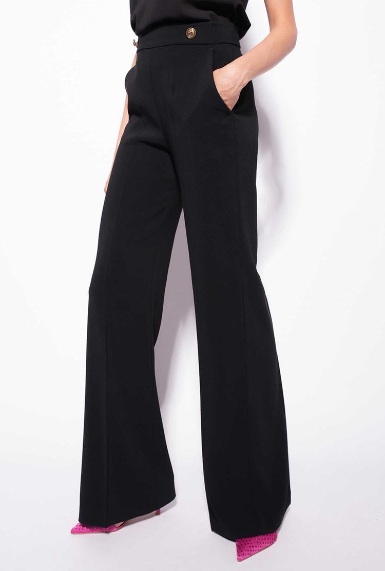 Black Women's Pinko Golden Buttons Pants | Ireland-63045289