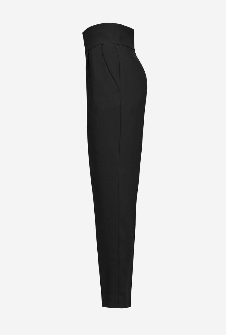 Black Women's Pinko High-waisted Stretch Crêpe Pants | Ireland-52348099