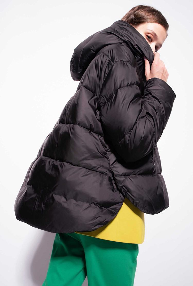 Black Women's Pinko Hood Down Jackets | Ireland-76492039