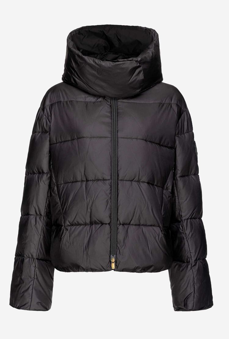 Black Women's Pinko Hood Down Jackets | Ireland-76492039