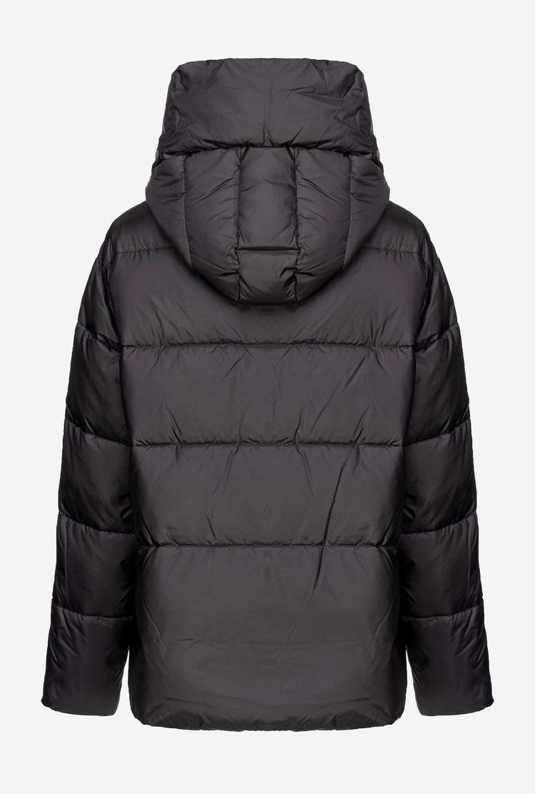 Black Women's Pinko Hood Down Jackets | Ireland-76492039