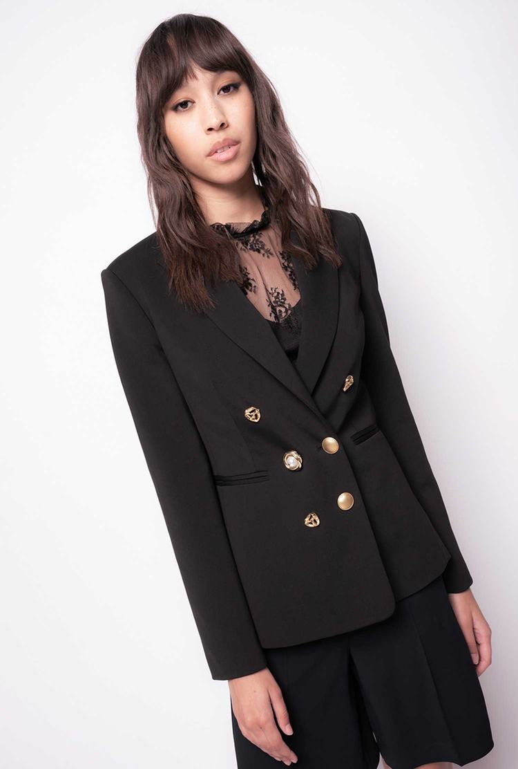 Black Women's Pinko Jewel Buttons Blazers | Ireland-90463259