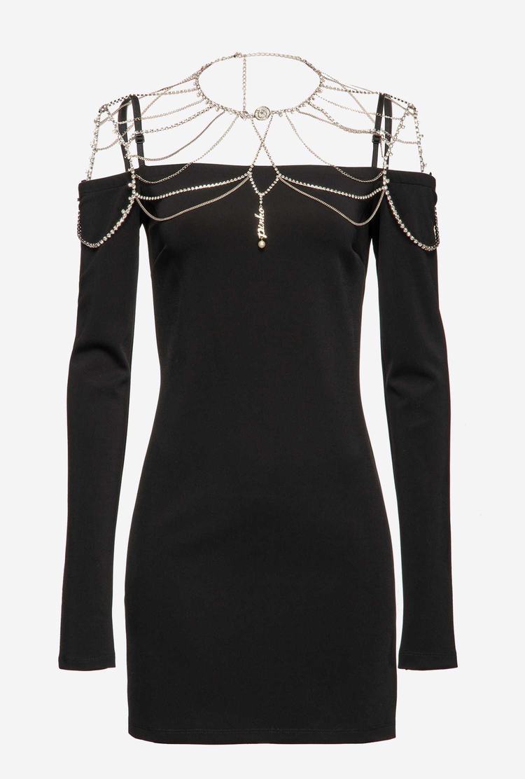 Black Women's Pinko Jewel Mini Dress | Ireland-06487359