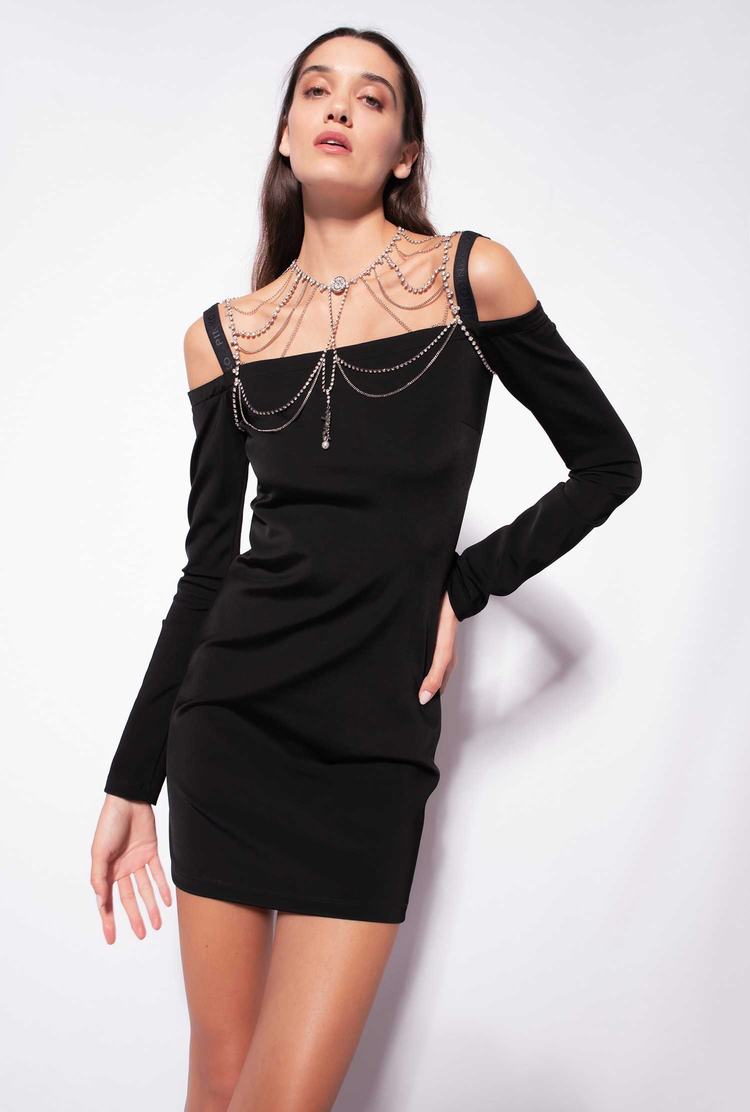 Black Women\'s Pinko Jewel Mini Dress | Ireland-06487359