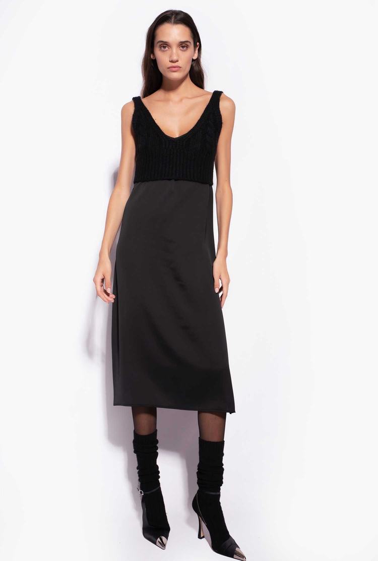 Black Women\'s Pinko Knit Dress | Ireland-92465079