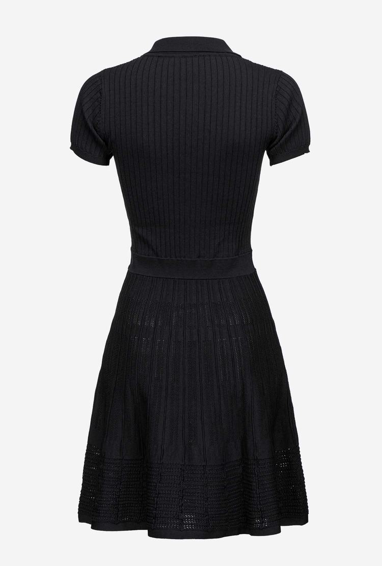 Black Women's Pinko Knit Polo Dress | Ireland-25049879