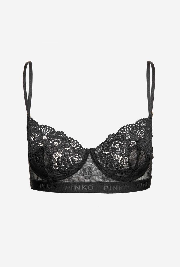 Black Women's Pinko Lace Bralette Lingerie | Ireland-30542769