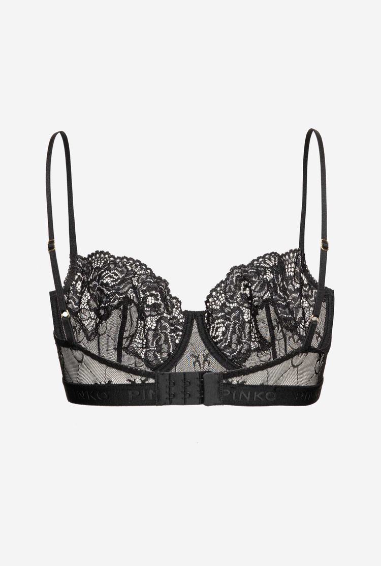 Black Women's Pinko Lace Bralette Lingerie | Ireland-30542769