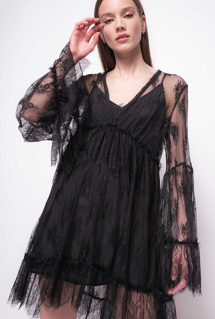 Black Women\'s Pinko Lace Dress | Ireland-78352649