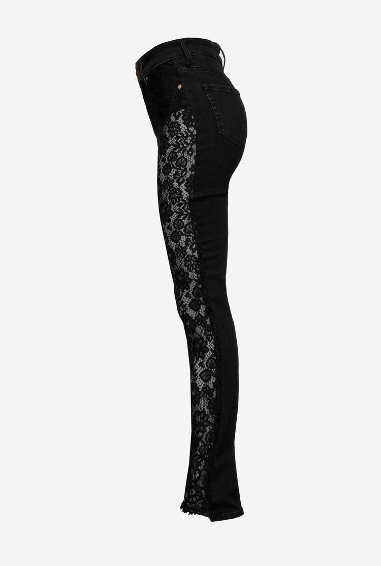 Black Women's Pinko Lace Jeans | Ireland-50162899