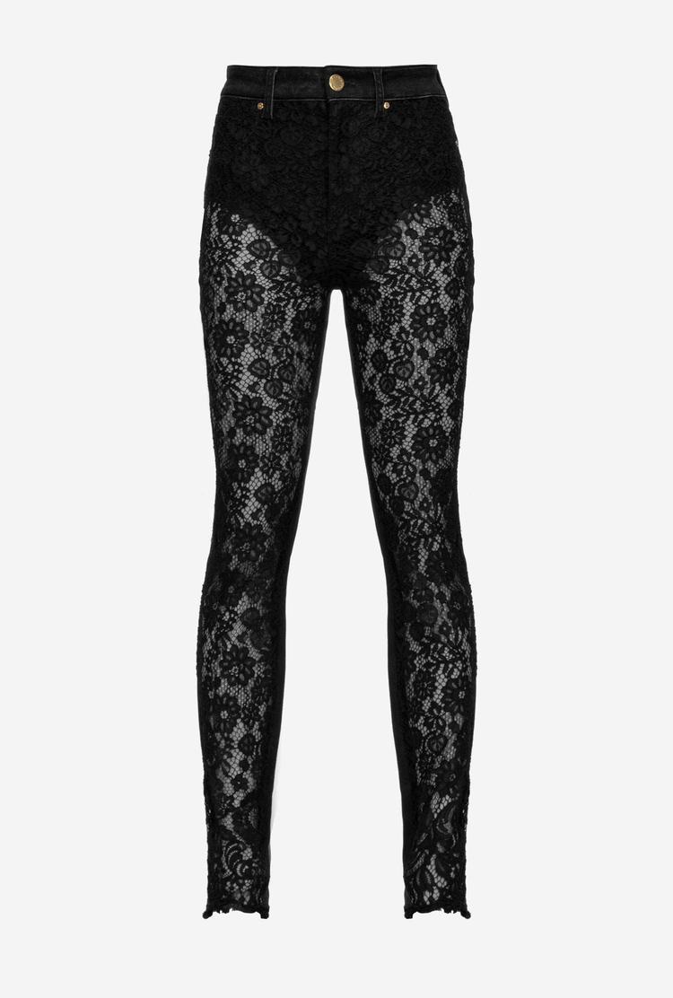 Black Women\'s Pinko Lace Jeans | Ireland-50162899